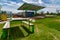 Solar rooftop amphitheater with composite decking