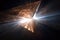 solar sail in action, capturing sunlight for energy