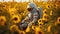 Solar Serenity: An Astronaut Amidst Sunflowers