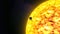 Solar spacecraft orbiting around sun