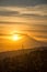 Solar sphere above the volcano