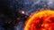 Solar sphere burning fire in milky way galaxy