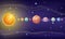 Solar System Design. Space with Planets and Stars