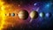 Solar system planet, comet, sun and star. Elements of this image furnished by NASA.