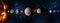 Solar system planet, comet, sun and star.Sun, mercury, Venus, planet earth, Mars, Jupiter, Saturn, Uranus, Neptune. Science and