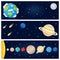 Solar System Planets Horizontal Banners