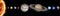 Solar system planets in outer space near sun. Planetary system concept. Elements of this image were furnished by NASA.