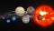 Solar system planets in space