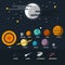 Solar System Planets Vector Set