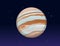 Solar system space object planet Jupiter vector illustration on deep sky background