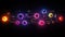 solar systems neon lights vivid colors