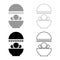 Solarium Human treatment exposure therapy Body CT scanning CAT Scan Radiotherapy icon outline set black grey color vector
