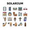Solarium Salon Tanning Service Icons Set Vector