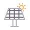 Solarpanel  vector color line icon