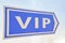 Ä°solated VIP sign arrow with blue color