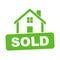 Sold house. Flat vector illustration