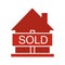 Sold house glyph color icon