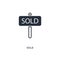 Sold icon. simple element illustration. isolated trendy filled sold icon on white background. can be used for web, mobile, ui