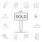 Sold icon, sold out symbol. Set of sale real estate element icons. Premium quality graphic design. Signs, outline symbols c