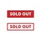 Sold Out banner for business and promotion. 2 kinds of buttons with and without outline. Red buttons for ui design