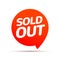 Sold out banner tag, Soldout sign isolated label for real estate or promotion business