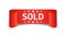 Sold ribbon vector icon.