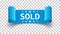 Sold ribbon vector icon. Discount, sale sticker label on isolate