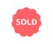 Sold Tag Red sticker icon design. Deal Label. Discount tag, label, badge, sign for advertising campaign in retail vector.