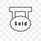 Sold vector icon isolated on transparent background, linear Sold