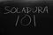 Soldadura 101 On A Blackboard. Translation: Welding 101