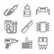 Solder Icons Set on White Background. Line Style Vector