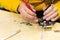 Soldering electronics on the table