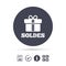 Soldes - Sale in French sign icon. Gift.