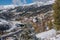 Soldeu, Canillo, Andorra on an autumn morning in its first snowfall of the season. You can see almost completed the works of the t