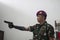 Soldier With Bionic Hand In Indonesia