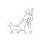Soldier, dog, gun, canine outline icon. Can be used for web, logo, mobile app, UI UX