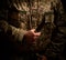 soldier dressed in military uniform holds a sharp tactical knife