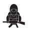 Soldier equipment black vector concept icon. Soldier equipment flat illustration, sign