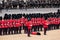 Soldier faints at Trooping the Colour military parade at Horseguards, Westminster UK, marking Queen Elizabeth`s Platinum Jubilee.