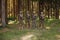 Soldier fighters standing together with guns. Group portrait of US army elite members, private military company