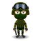 Soldier gun pistol military character combat black mask male