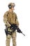 Soldier holding a Sniper on a white background