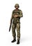 Soldier Male with Camouflage colors. 3D Illustration