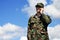 Soldier Mobile Phone, Military Man Camouflage Army Uniform calling