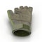 Soldier outdoor cycling ride tactical military short finger glove on white. 3D illustration