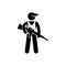 Soldier people sign, man with gun stencil, vector pictogram