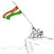 Soldier raising Indian Flag
