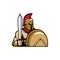Soldier of roman empire isolated armored man icon