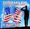 Soldier Saluting American Flag Veterans Day Design