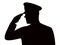 A soldier saluting, silhouette